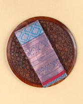 SC3667 - Litchi Silk With Jaquard Body And With Contrast Border